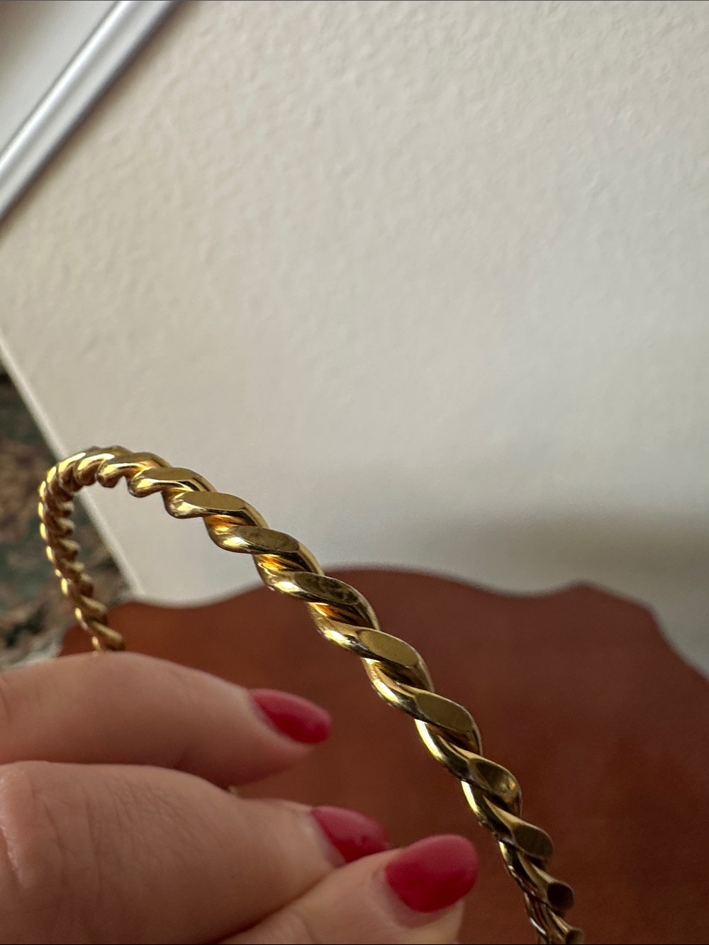 Fashion Jewelry Gold Twisted Rope Bangle - Picture 4 of 8